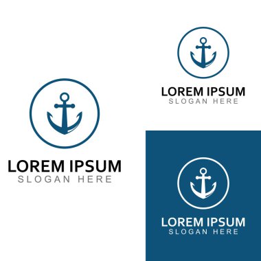 Logo ve çapa sembolü tasarım vektörü.