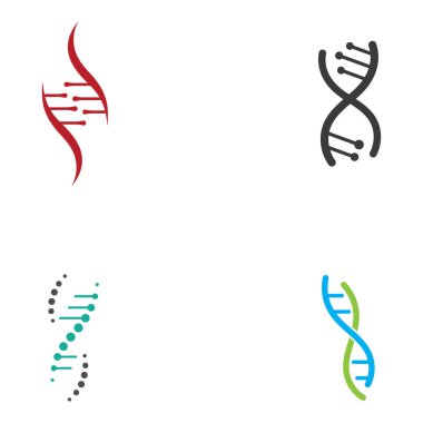 DNA vektör logosu. Modern tıbbi logo, vektör tasarımlı.