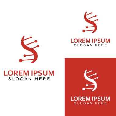 DNA vektör logosu. Modern tıbbi logo, vektör tasarımlı.