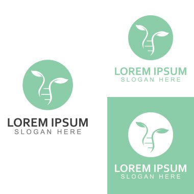 DNA vektör logosu. Modern tıbbi logo, vektör tasarımlı.