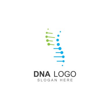 DNA vektör logosu. Modern tıbbi logo, vektör tasarımlı.