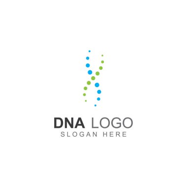 DNA vektör logosu. Modern tıbbi logo, vektör tasarımlı.