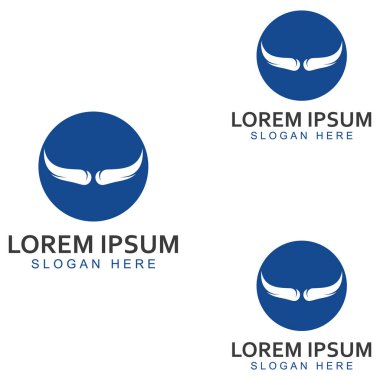Boğa başlı boynuz logosu. Vektör tasarımı kavramı kullanılıyor.