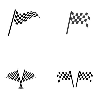 Yarış bayrağı simgesi, basit tasarım illüstrasyon vektörü