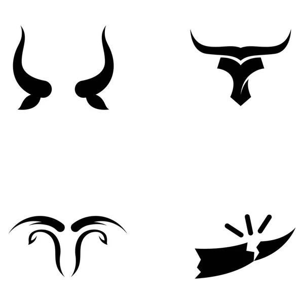Boğa Başlı Boynuz Logosu Vektör Tasarımı Kavramı Kullanılıyor — Stok Vektör