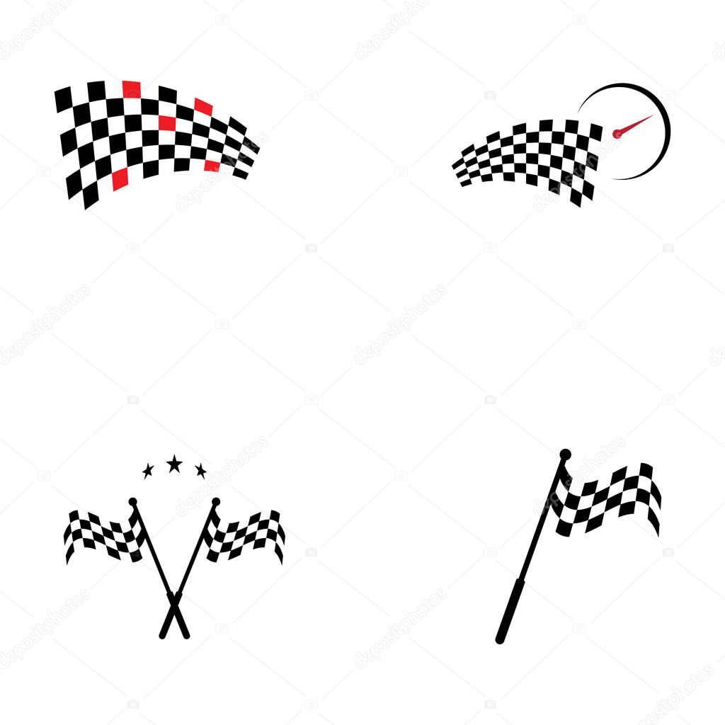 Race flag icon, simple design illustration vector
