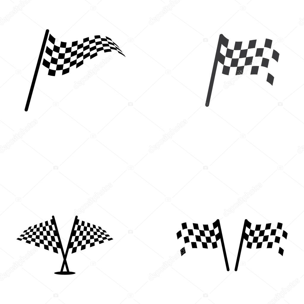 Race flag icon, simple design illustration vector