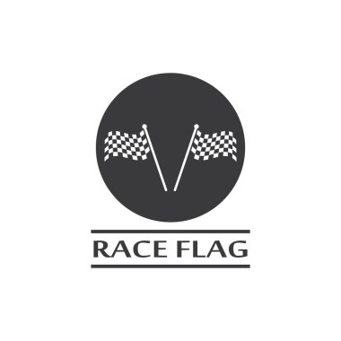 Yarış bayrağı simgesi, basit tasarım illüstrasyon vektörü