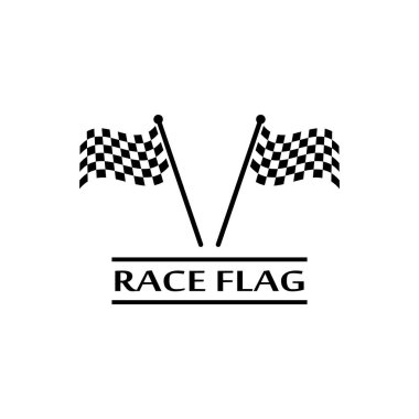 Yarış bayrağı simgesi, basit tasarım illüstrasyon vektörü