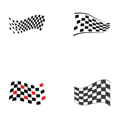 Yarış bayrağı simgesi, basit tasarım illüstrasyon vektörü