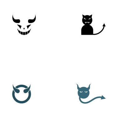 Şeytan boynuzu vektör simgesi tasarım logo şablonu