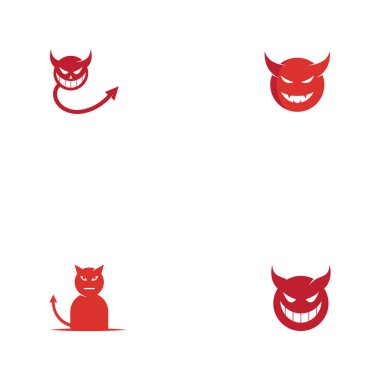 Şeytan boynuzu vektör simgesi tasarım logo şablonu