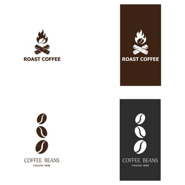 kahve çekirdeği simgesi vektör çizimi şablonu