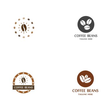 kahve çekirdeği simgesi vektör çizimi şablonu