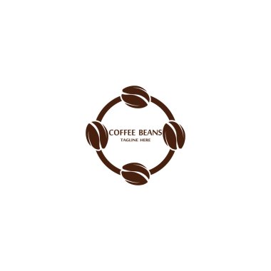 kahve çekirdeği simgesi vektör çizimi şablonu