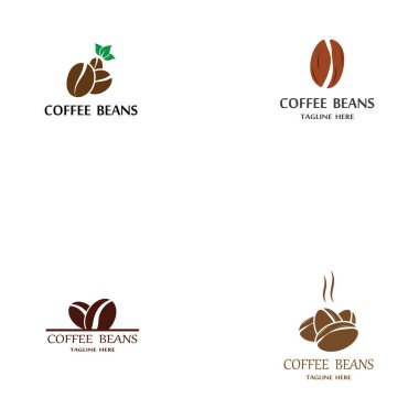 kahve çekirdeği simgesi vektör çizimi şablonu