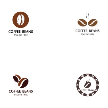 kahve çekirdeği simgesi vektör çizimi şablonu