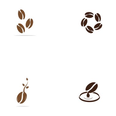 kahve çekirdeği simgesi vektör çizimi şablonu