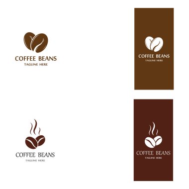 kahve çekirdeği simgesi vektör çizimi şablonu