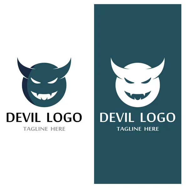 Diabo Chifre Vetor Ícone Design Ilustração Logotipo Modelo — Vetor de Stock