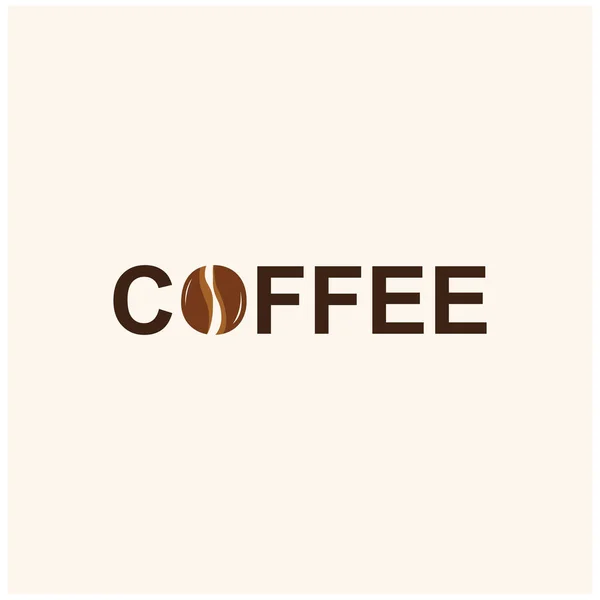 Kaffebönor Ikon Vektor Illustration Mall — Stock vektor