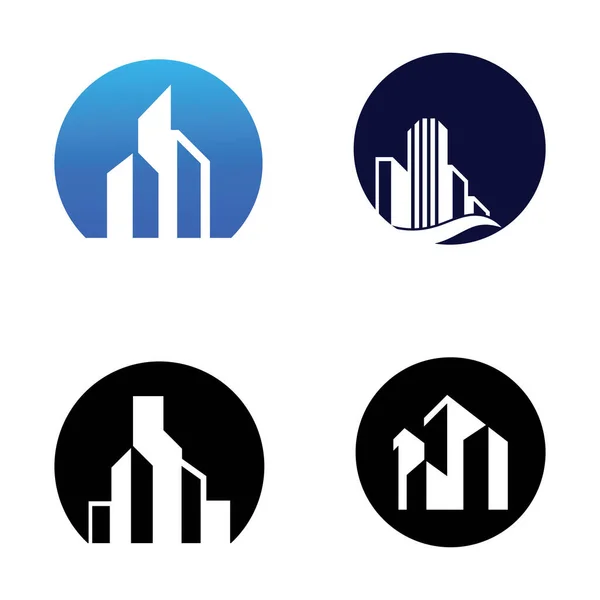 Logo Der Skyline Der Stadt Symbol Und Symbol — Stockvektor