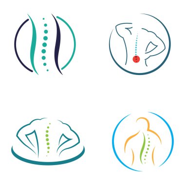 Omurga kontrolü, omurga bakımı ve omurga sağlığı. Modern vektör ikon tasarımı konseptiyle.