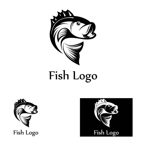 Логотип Рыбы Рыбная Ловля Рыбное Масло Икона Ресторана Морепродуктов Векторной — стоковый вектор