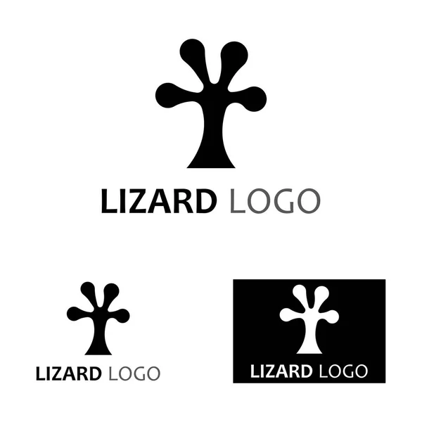 Hauseidechse Oder Gecko Logo Mit Vektor Logo Design — Stockvektor