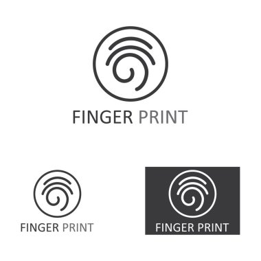 parmak izi simgesi, basit ve modern logo resimlemesi