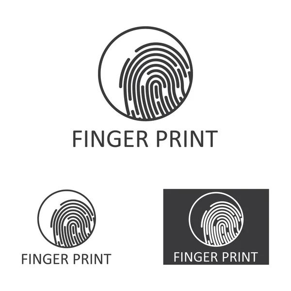 Icona Delle Impronte Digitali Con Illustrazione Semplice Moderna Del Logo — Vettoriale Stock