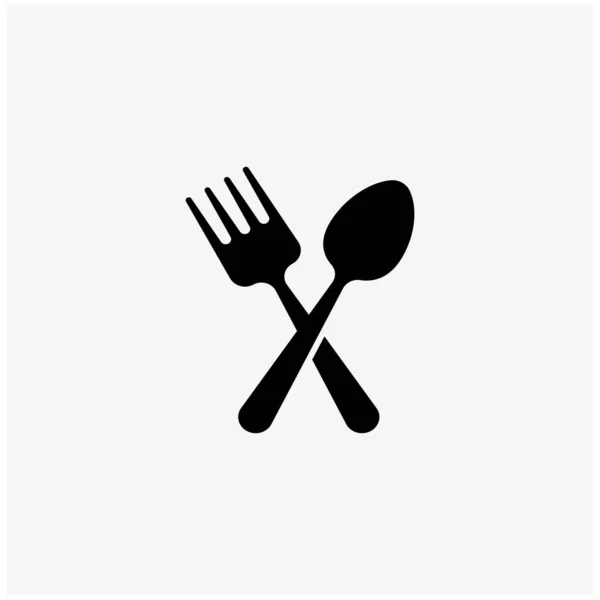 Cuchara Tenedor Cuchillo Icono Logo Vector — Vector de stock