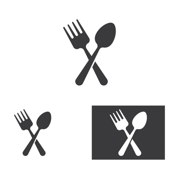 Κουτάλι Πιρούνι Και Μαχαίρι Εικονίδιο Διάνυσμα Λογότυπο — Διανυσματικό Αρχείο