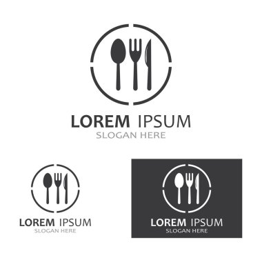 kaşık, çatal ve bıçak simgesi logo vektörü