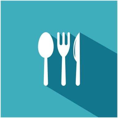 kaşık, çatal ve bıçak simgesi logo vektörü