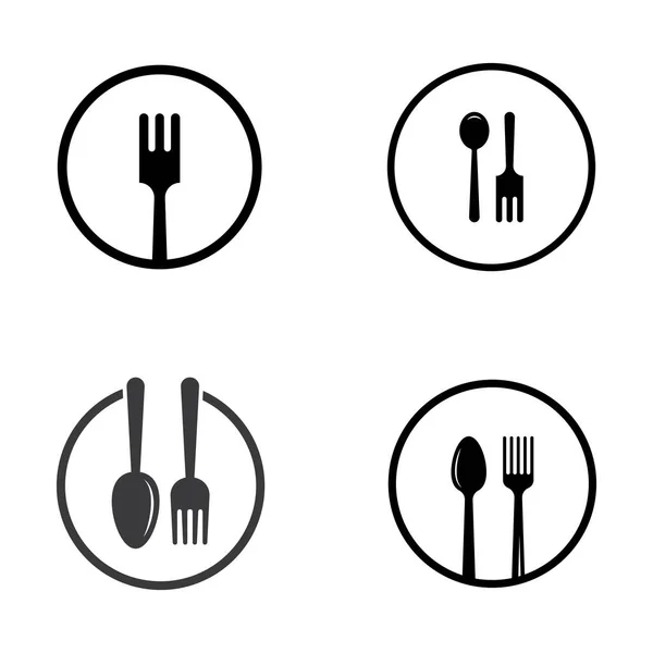 Lingură Furculiță Vector Logo Pictogramei Cuțitului — Vector de stoc