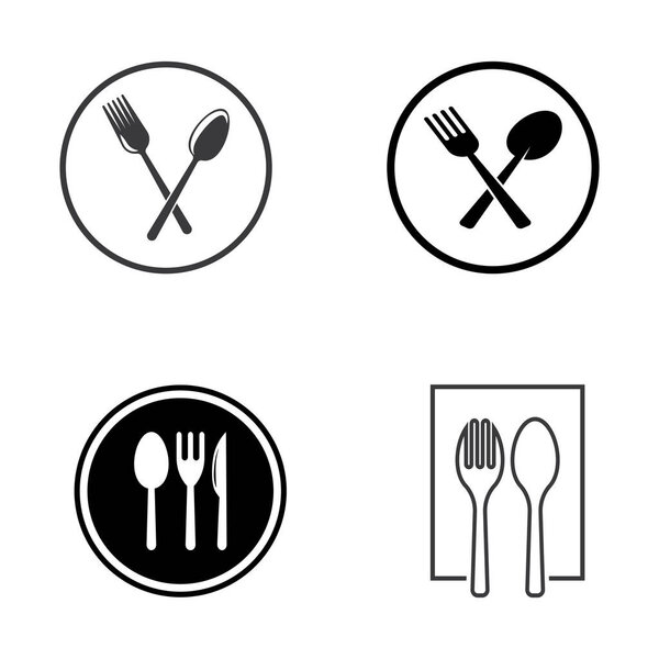 Вектор логотипа ложки, вилки и ножа
