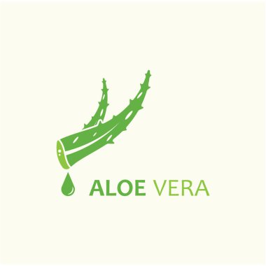 Aloe vera simge logo vektör çizimi 