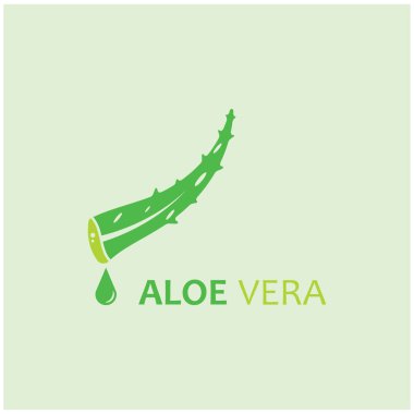 Aloe vera simge logo vektör çizimi 