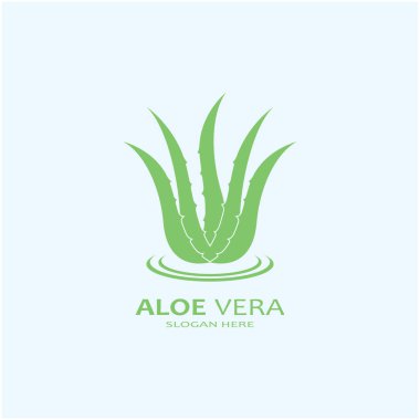 Aloe vera simge logo vektör çizimi 
