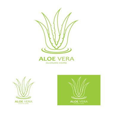 Aloe vera simge logo vektör çizimi 