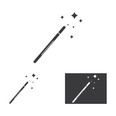 Sihirli çubuk simgesi logo vektör çizimi