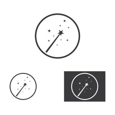 Sihirli çubuk simgesi logo vektör çizimi