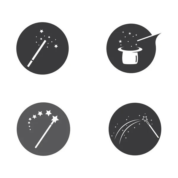 Magic Wand Icon Logo Vector Illustration — Stock Vector