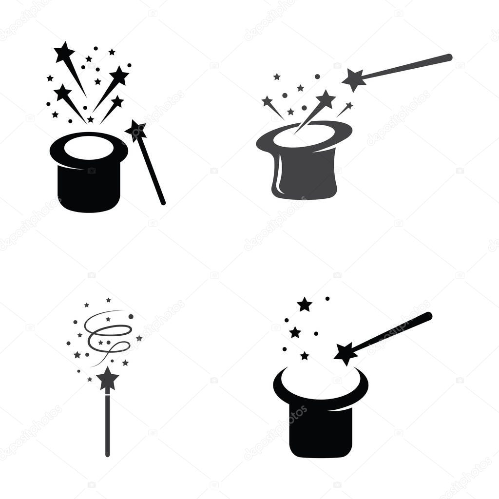 Wand Magic hat Creative icon vector