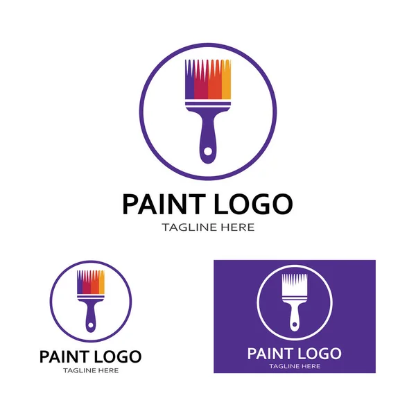 Modèle Logo Peinture Illustration Vectorielle Icône Design — Image vectorielle