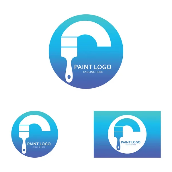 Paint Logo Plantilla Vector Icono Ilustración Diseño — Vector de stock