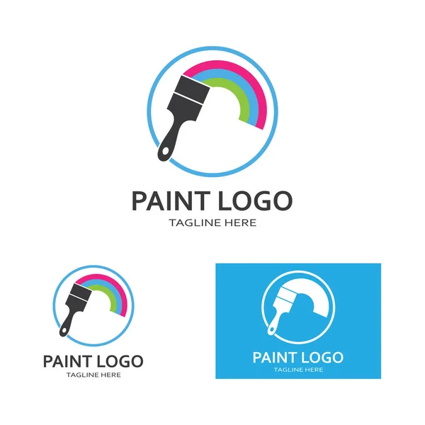 Paint Logo Mall Vektor Ikon Illustration Design — Stock vektor