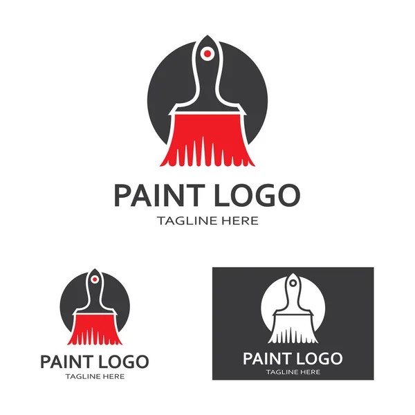 Paint Logo Mall Vektor Ikon Illustration Design — Stock vektor
