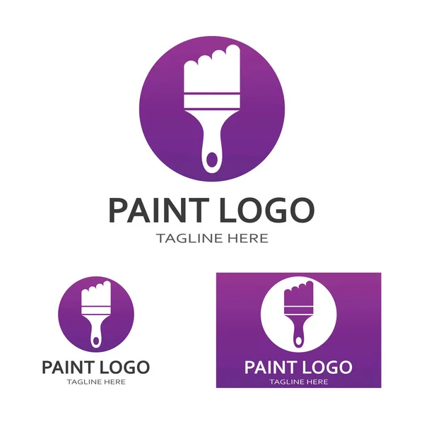 Paint Logo Mall Vektor Ikon Illustration Design — Stock vektor